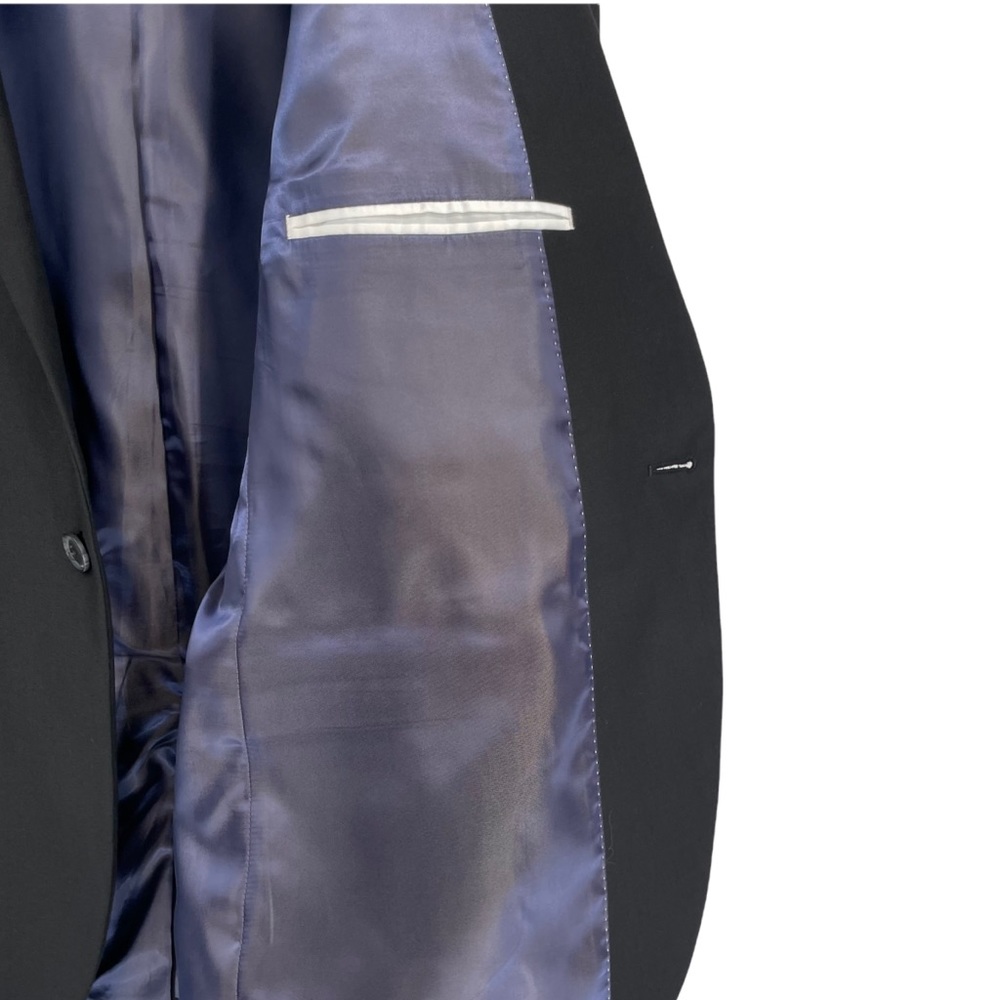 Topman Black Purple Liner Slim Fit Single Breasted Suit Jacket Size 46 R - Picture 4 of 5